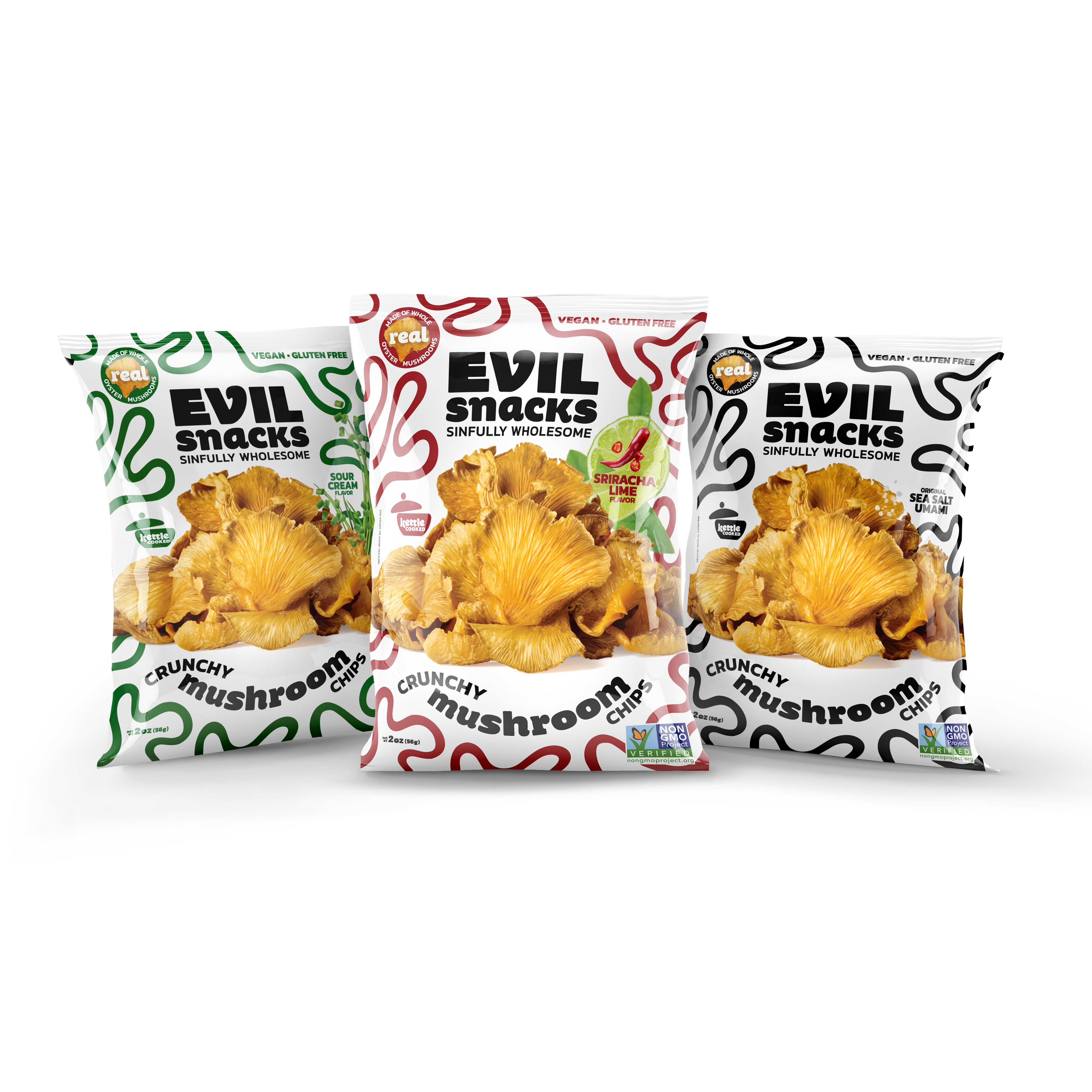 Crunchy Mushroom Chips - Variety, 2oz – Evil Snacks Crunchy Mushroom Chips - Variety, 2oz – Evil Snacks